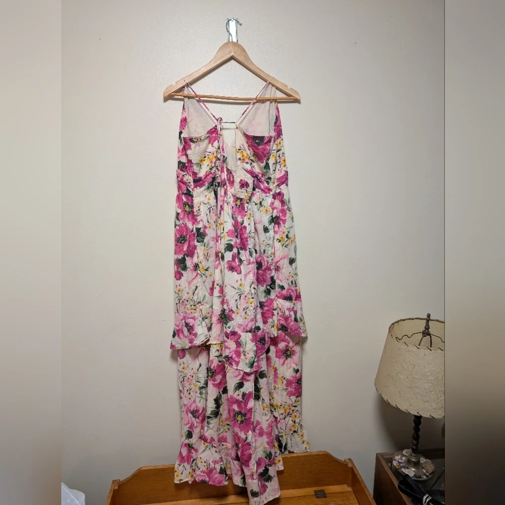 Abercrombie & Fitch Floral Maxi Dress Pink White Yellow Women’s XXLT